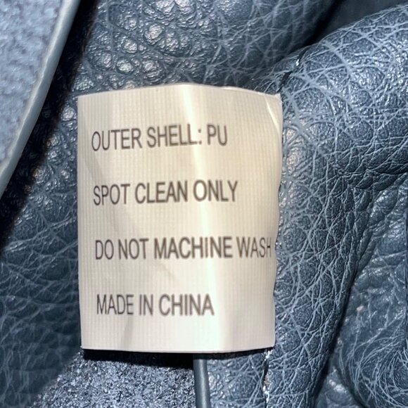 Anthropologie Women’s Navy Blue Textured Leather-Style Slouch Design Handbag - Picture 11 of 12